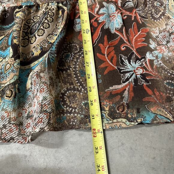 Notations Tiered Floral Boho Peasant Skirt Fairy 1X Paisley Y2K Earth Tones - Picture 2 of 9